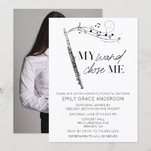 Convite Foto da Citação do Meu Cajado Me Escolheu Recital 