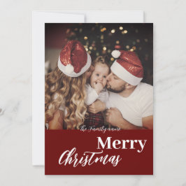 Convite Foto da família Dark Dusky de Natal moderno