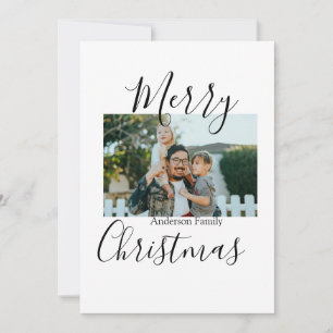 Convite Foto da família Feliz Natal, moderna e elegante ru