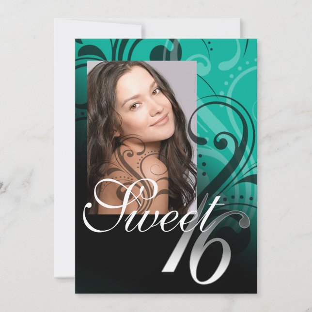 Convite Foto da Festa de aniversário 16 doce (Frente)