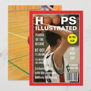 Convite Foto da Festa de aniversário de basquete da Celebr