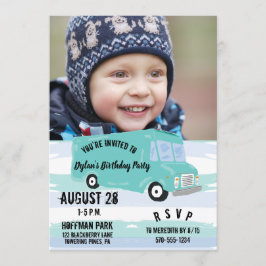 Convite Foto da Festa de aniversário do caminhão comida