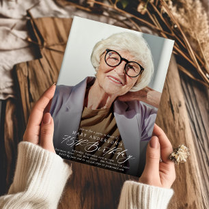 Convite Foto da Festa de aniversário moderna Elegante 75