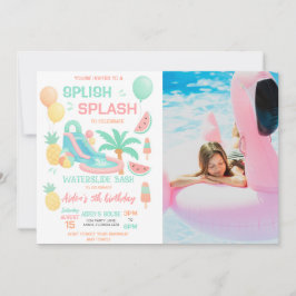 Convite Foto da Festa de Aniversário no Tobogã de Água