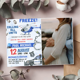 Convite Foto da Festa de Chá de fraldas do Policial