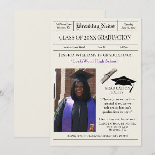 Convite Foto da Festa de formatura "Breaking News"