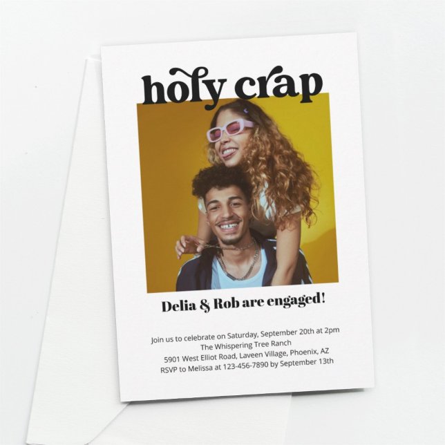 Convite Foto da Festa de noivado Sagrada e Engraçada (Criador carregado)