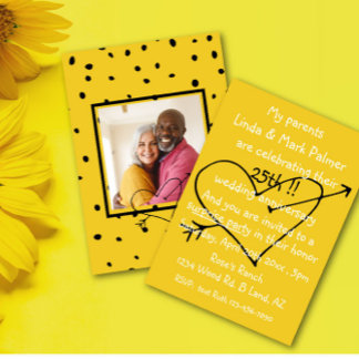 Convite Foto da festa do aniversário de casamento surpresa