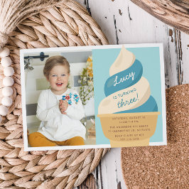 Convite Foto da Festa do Aniversário de criança do Sorvete