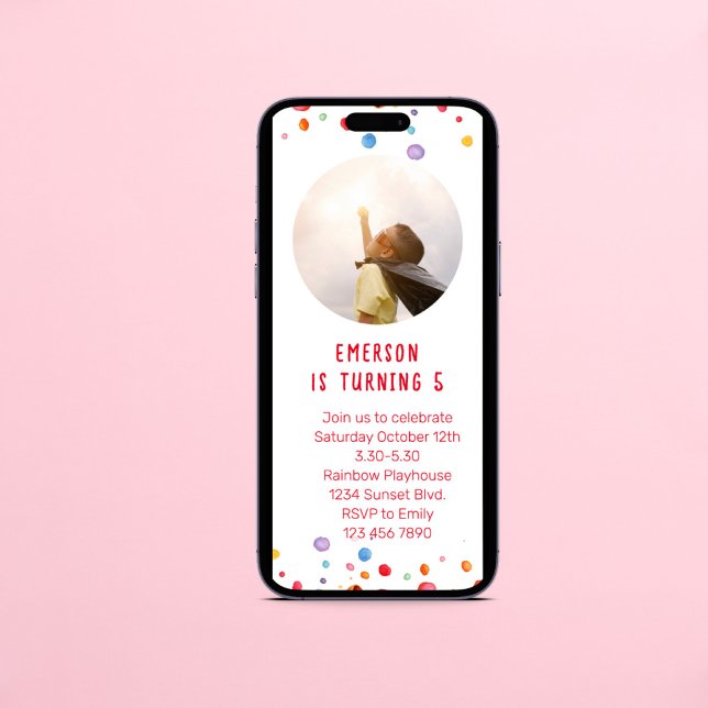 Convite Foto da Festa do Aniversário de criança Sprinkle D (Criador carregado)