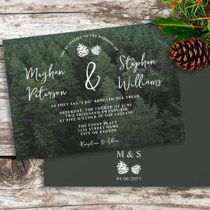 Convite Foto Da Floresta Rústica Com Casamento Da Natureza