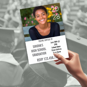 Convite Foto da Garota na Lousa Ano do Ensino Médio