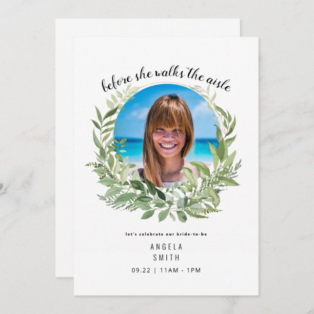 Convite Foto da Noiva Antes De Andar No Chá de panela II I (Frente/Verso)