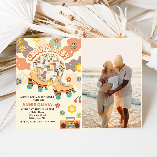 Convite Foto da Parte do Chá de fraldas do Skate do cilind (Criador carregado)