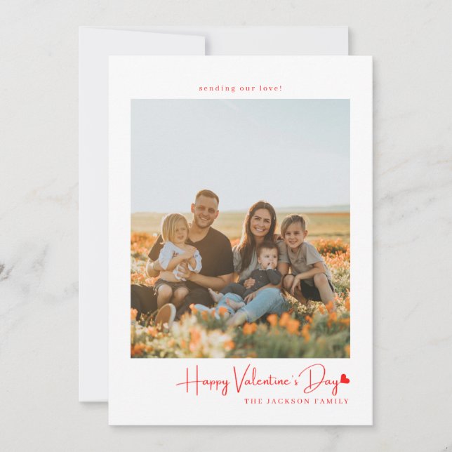 Convite Foto da Placa de Namorados Vermelho de Script Simp (Frente)