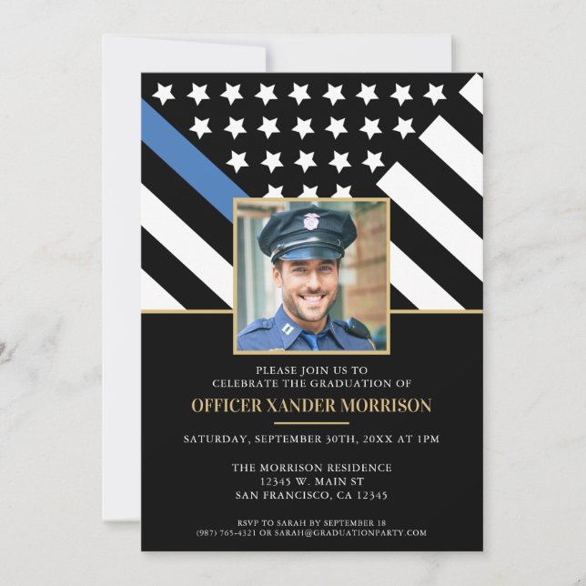 Convite Foto da Polícia de Graduação da Academia de Políci (Frente)