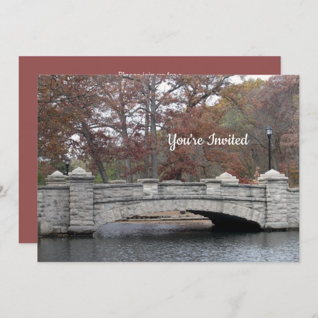 Convite Foto da Ponte Rustic Stone (Frente/Verso)