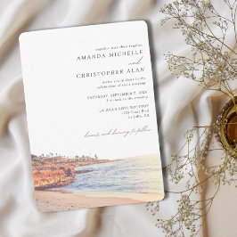 Convite Foto da praia personalizada San Diego de Casamento