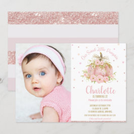 Convite Foto da primeiro aniversario Chic Pumpkin