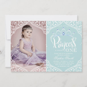 Convite Foto da Princesa Real de Primeiro Aniversário