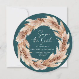 Convite Foto da relva de pampas de boho moderno salva a da