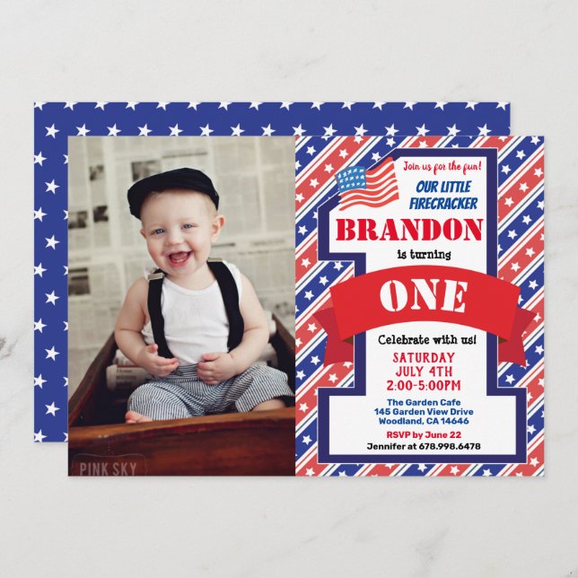 Convite Foto da rua do Dia da Independência 11 (Frente/Verso)