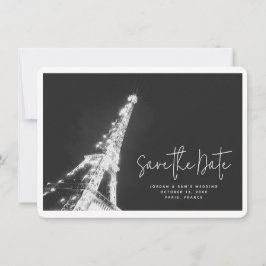 Convite Foto da Torre Eiffel de Casamento de Paris Salva a