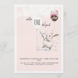 Convite Foto de 1º Aniversário Winter Wonderland Aniversár