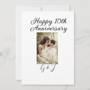 Convite Foto de 10º aniversário de casamento com nome da d