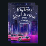 Convite Foto de 16 de aniversário da cidade limusine cor-d<br><div class="desc">Personalizar para o seu evento</div>