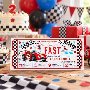 Convite Foto de 2º aniversário de Dois Carros de Corrida V