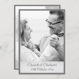 Convite Foto de 25 do Aniversário Foto de Prata Preta