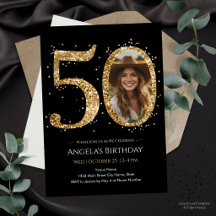 Foto de 50º Aniversário com Brilho Dourado