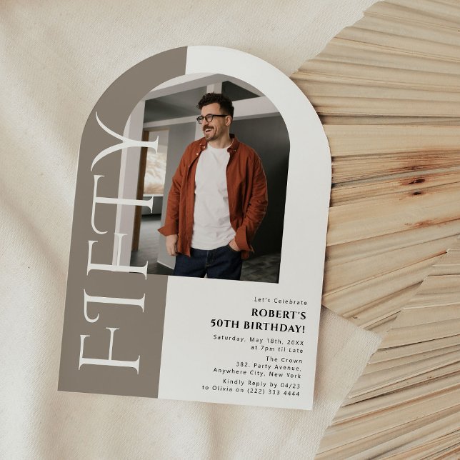Convite Foto de 50º aniversário de 50º arco mínimo do 50º  (Criador carregado)