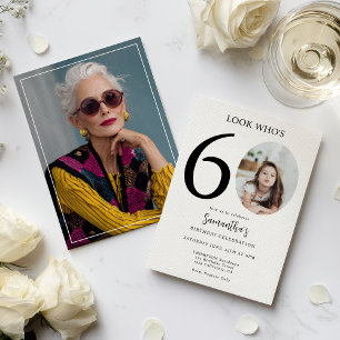 Convite Foto de 60º aniversário do Branca Branca Branca Br