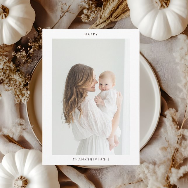 Convite Foto de Ação de Graças Moderna Minimalista (Criador carregado)
