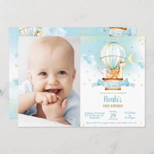 Convite Foto De Animais Da Selva De Bótulo De Aniversário 