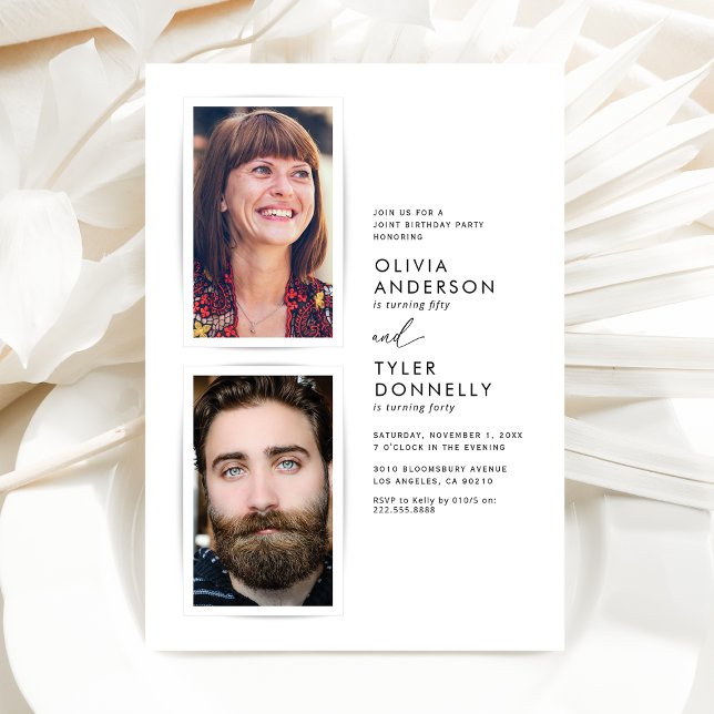 Convite Foto de Aniversário Conjunto Minimalista (Criador carregado)