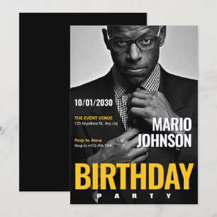 Convite foto de aniversário da capa da revista elegante