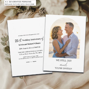 Convite Foto de Aniversário de 25 Anos de Casamento