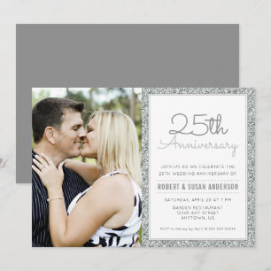 Convite Foto de Aniversário de 25 Anos de Casamento com Br