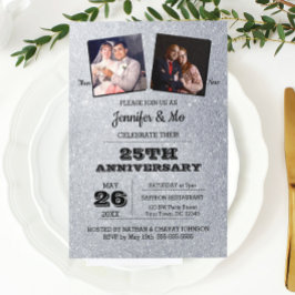 Convite Foto de Aniversário de 25 Anos de Casamento com Br