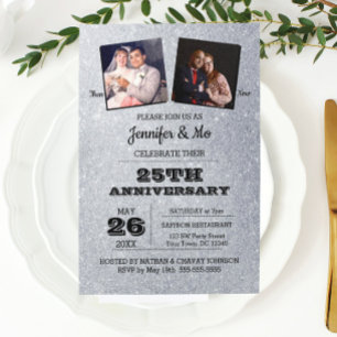 Convite Foto de Aniversário de 25 Anos de Casamento com Br