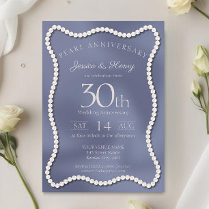 Convite Foto de Aniversário de 30 Anos de Casamento Pérola
