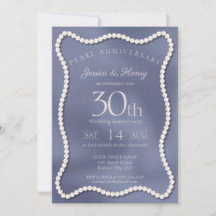 Convite Foto de Aniversário de 30 Anos de Casamento Pérola
