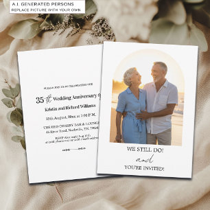 Convite Foto de Aniversário de 35 Anos de Casamento
