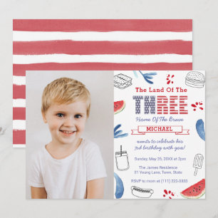 Convite Foto de aniversário de 3 anos de Festa de Cookout