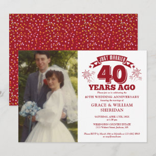 Convite Foto de Aniversário de 40 Anos de Casados