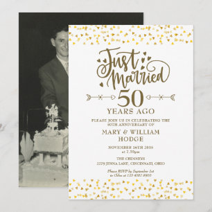 Convite Foto de Aniversário de 50 Anos de Casamento