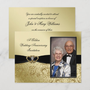 Convite Foto de Aniversário de 50 Anos de Casamento 4.25x5